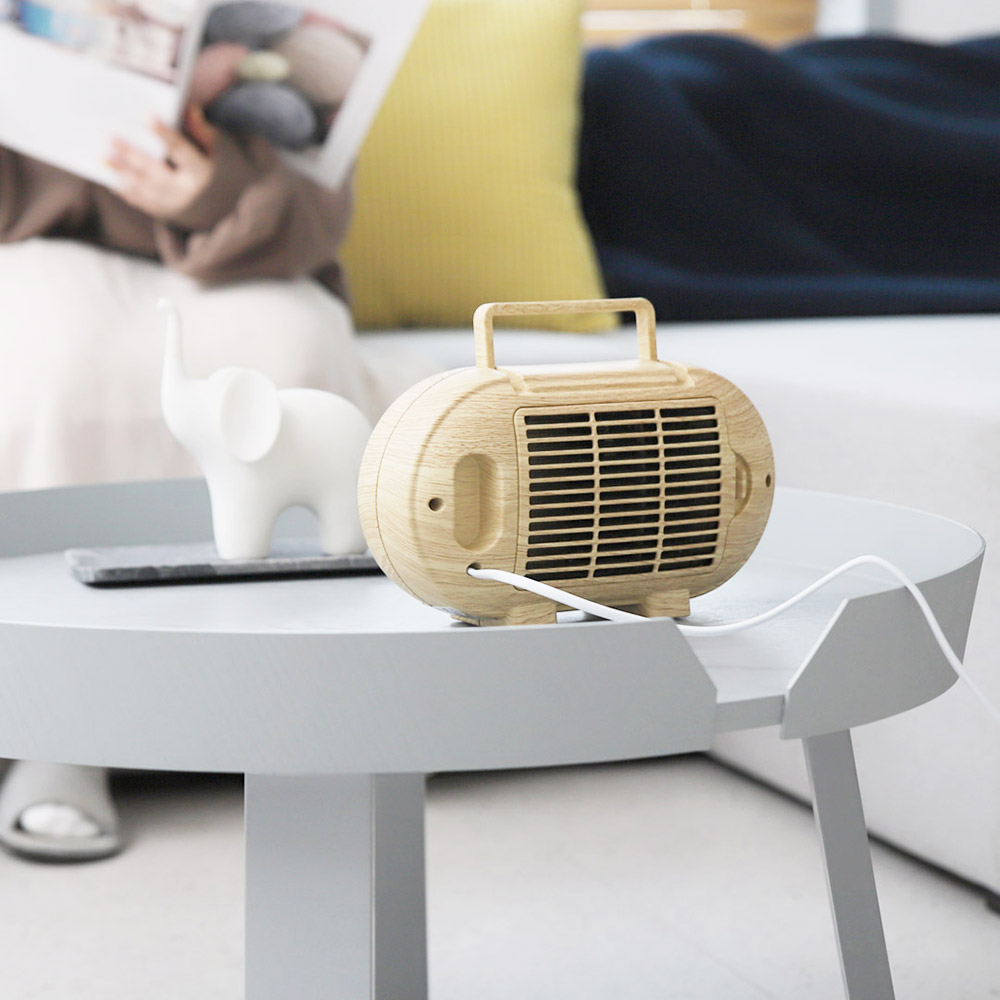 툴콘 PTC 미니 팬히터 감성우드칼라 온풍기 캠핑장 레트로 히터 MCP-800D