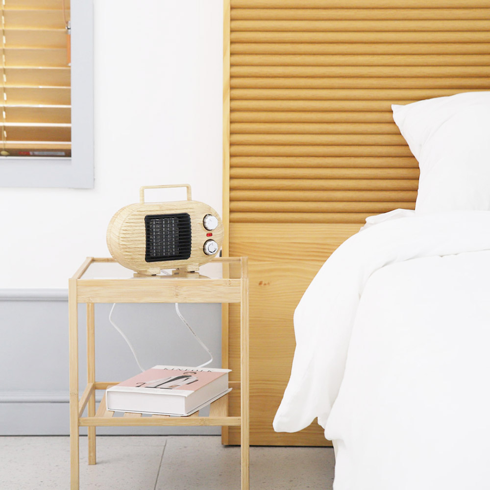 툴콘 PTC 미니 팬히터 감성우드칼라 온풍기 캠핑장 레트로 히터 MCP-800D