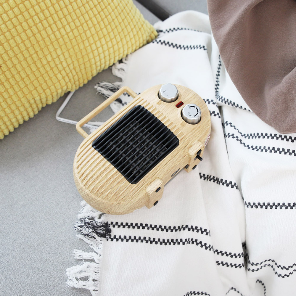 툴콘 PTC 미니 팬히터 감성우드칼라 온풍기 캠핑장 레트로 히터 MCP-800D