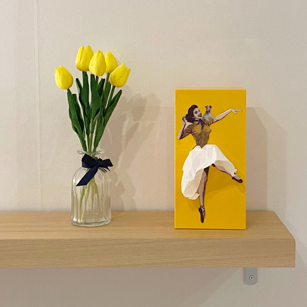 티슈업걸 티슈케이스 커버 각티슈케이스 디자인 휴지케이스 옐로우