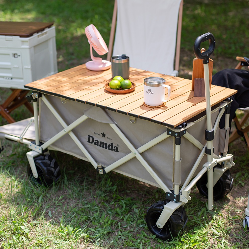 담다 웨건상판 접이식 철제 롤상판 폴딩 캐리어 수레 테이블 감성 피크닉