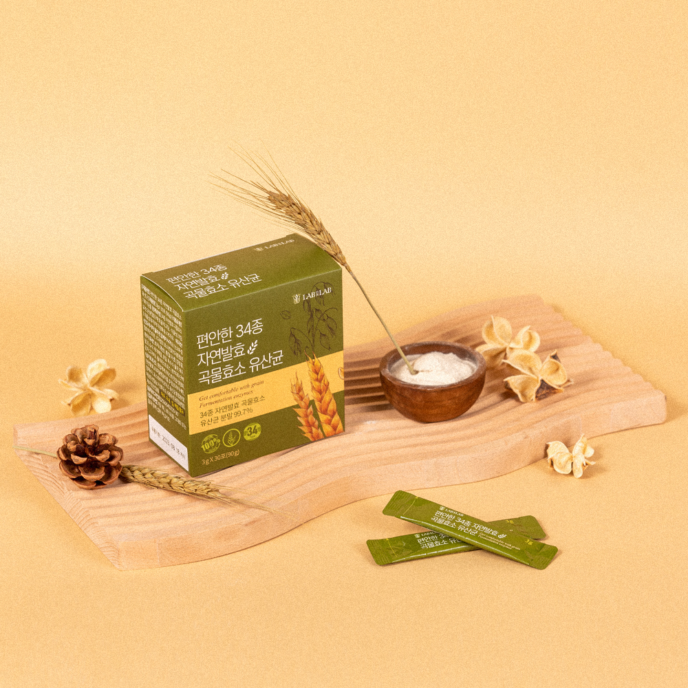 랩온랩 편안한 34종 자연발효 곡물효소 호라산밀 소화 유산균 분말 카무트 30포, 4개 - 상세 이미지 3