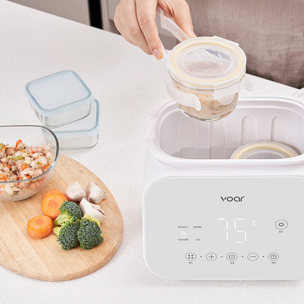 보아르 아가맘마 보틀워머 이유식 분유 모유 중탕기 해동 젖병살균기능 분리 간편세척