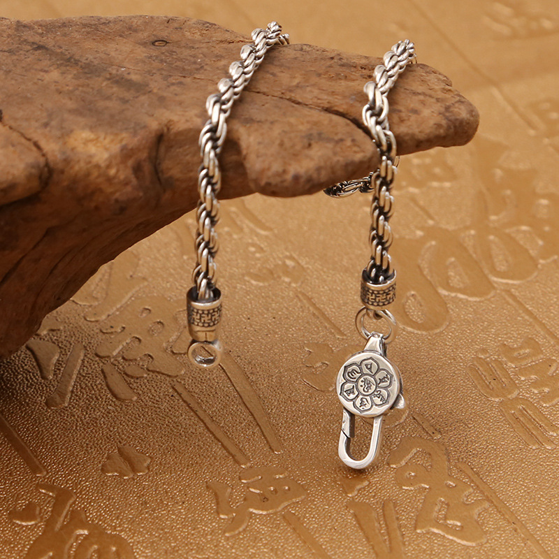 체인 엔틱 빈티지 패션 커플 유화 실버 925 은팔찌 - 상세 이미지 2