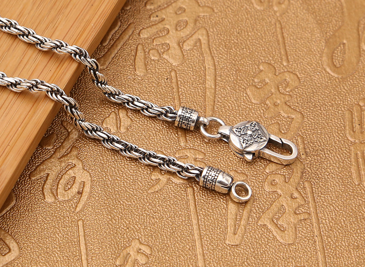 체인 엔틱 빈티지 패션 커플 유화 실버 925 은팔찌 - 상세 이미지 5