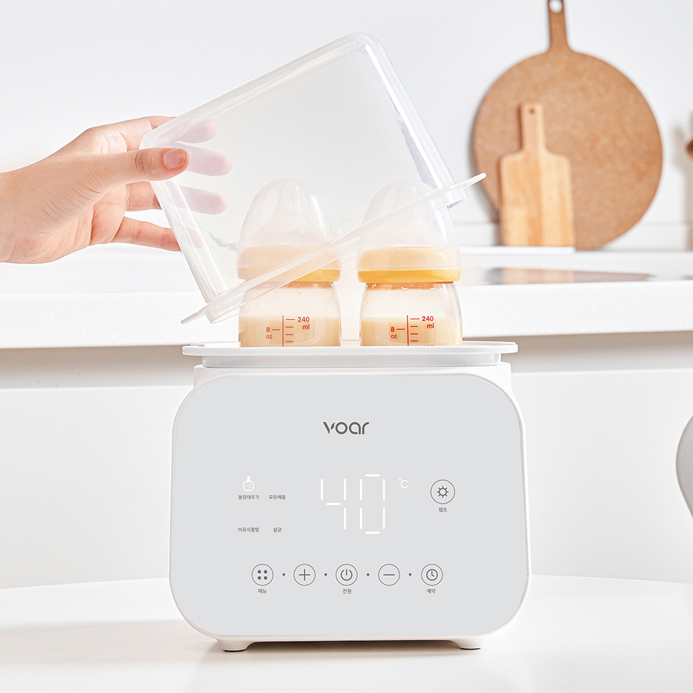 보아르 아가맘마 보틀워머 이유식 분유 모유 중탕기 해동 젖병살균기능 분리 간편세척