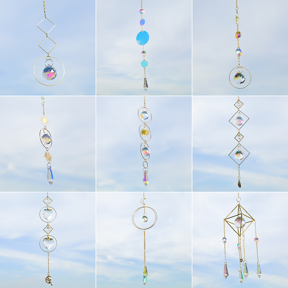 드림캐쳐 마크라메 썬캐쳐 썬라이트 빈티지 소품 인테리어 자개 트윙클 모빌 01 피치