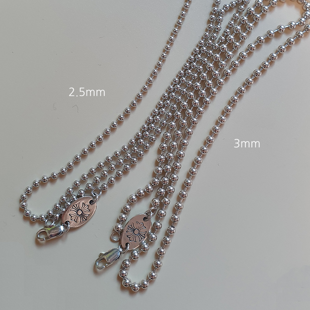 은볼 2.5mm/3mm 체인 군번줄 패션 실버 925 은목걸이 - 메인 이미지