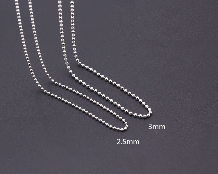 은볼 2.5mm/3mm 체인 군번줄 패션 실버 925 은목걸이 - 상세 이미지 3