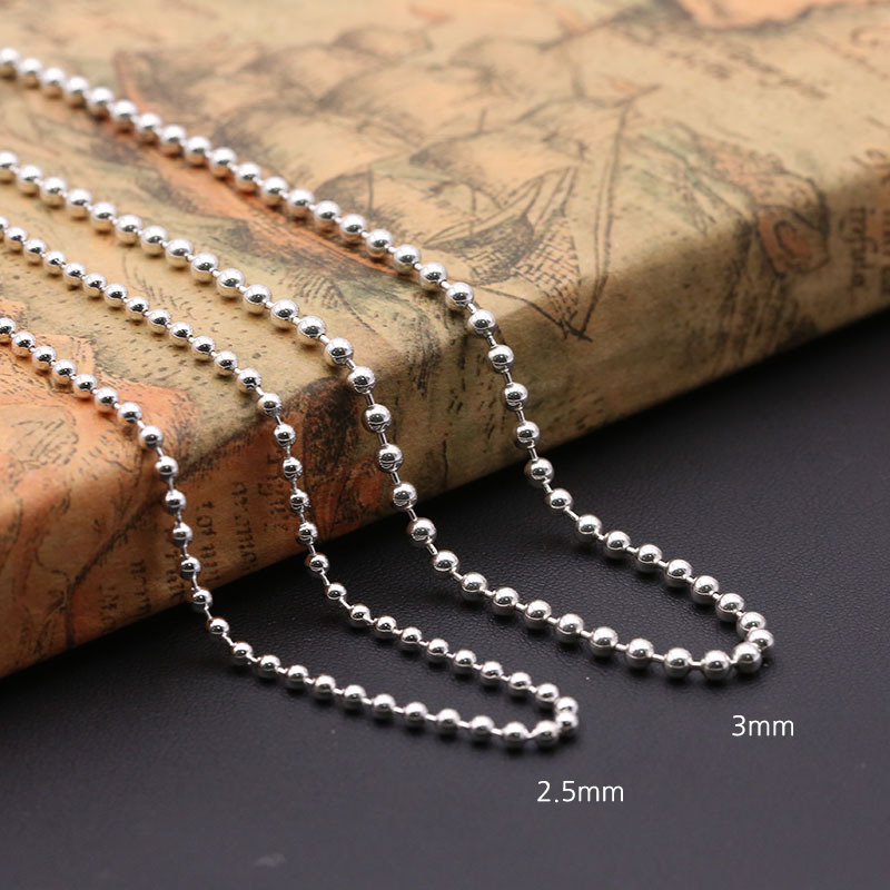 은볼 2.5mm/3mm 체인 군번줄 패션 실버 925 은목걸이 - 상세 이미지 2