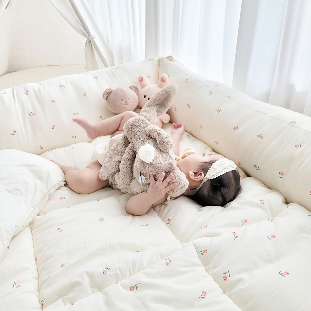 아기 침대 범퍼 가드 유아 신생아 매트리스 순면 쿠션 커버 리얼돗꼼S