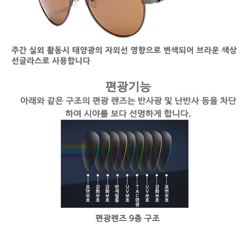 변색 편광 야간운전 안경 인싸선글라스 낚시용 선글라스 운전용 라섹 연예인 레트로 선글라스 - 상세 이미지 5