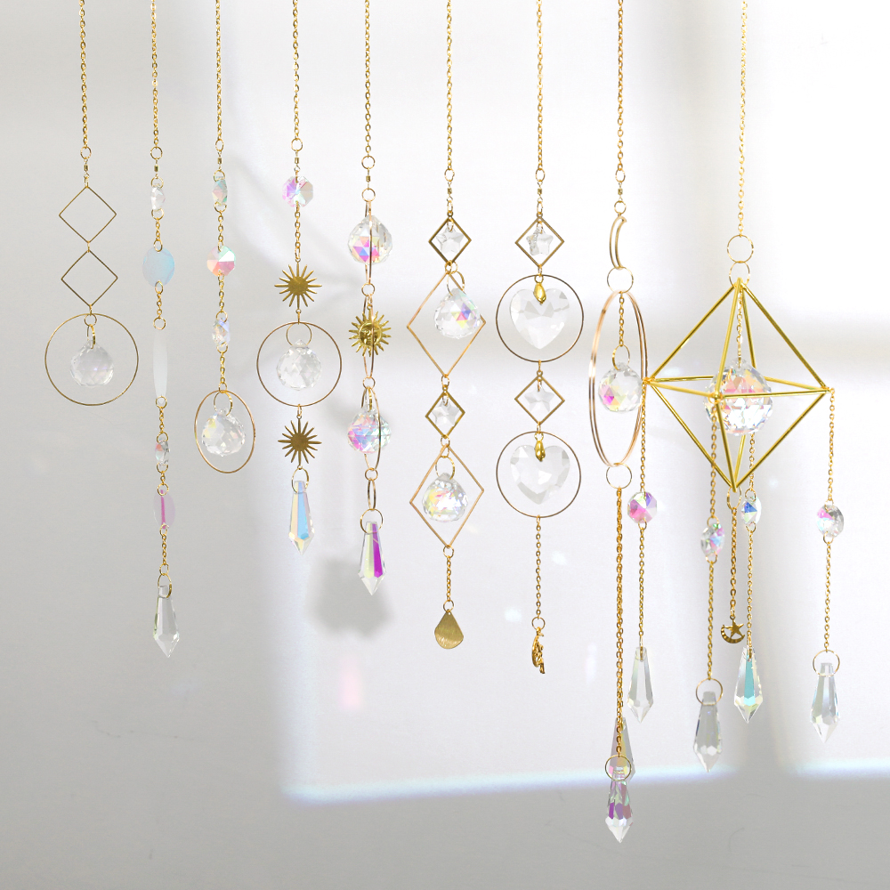 드림캐쳐 마크라메 썬캐쳐 썬라이트 빈티지 소품 인테리어 자개 트윙클 모빌 01 피치