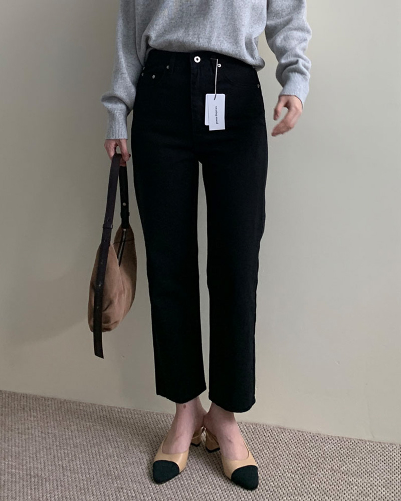 [자체제작/당일발송] 웨어링무드 스탠다드 블랙진 일자핏 데님 팬츠 드온도데님