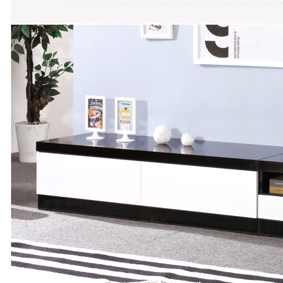 모던 티비 다이 화이트 거실장 75인치 티비거실장 오디오 장 장식장 티브 얇은 낮은 2400