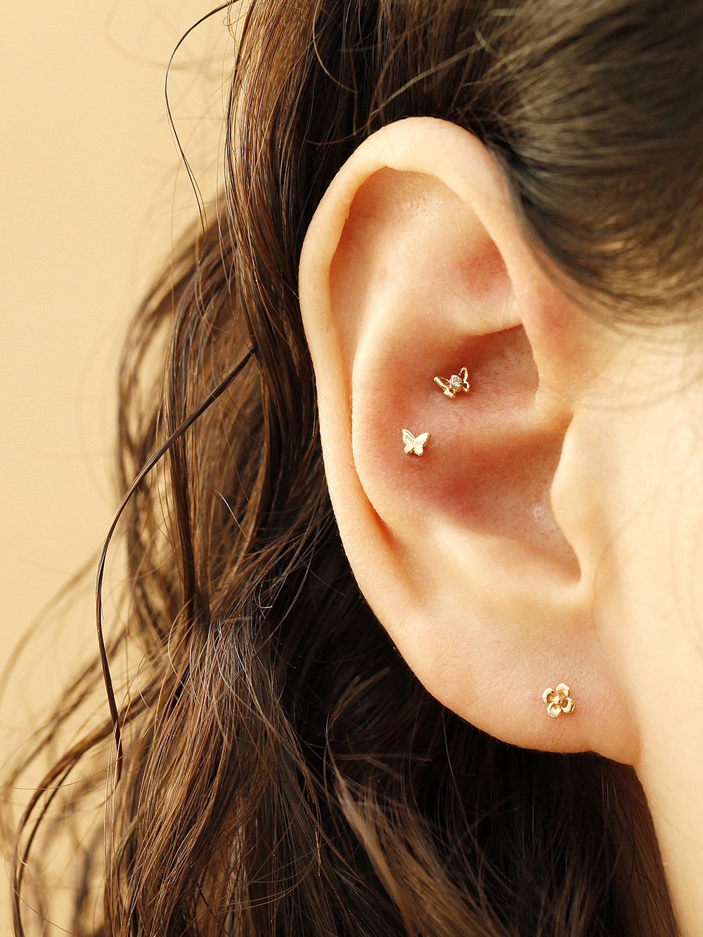 [0.8mm]14K 인터널 미니 나비 플라워 라블렛 피어싱 이미지 7