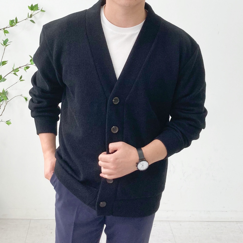 남자가디건 숄카라가디건 정장가디건 오버핏 빅사이즈 - 상품 이미지