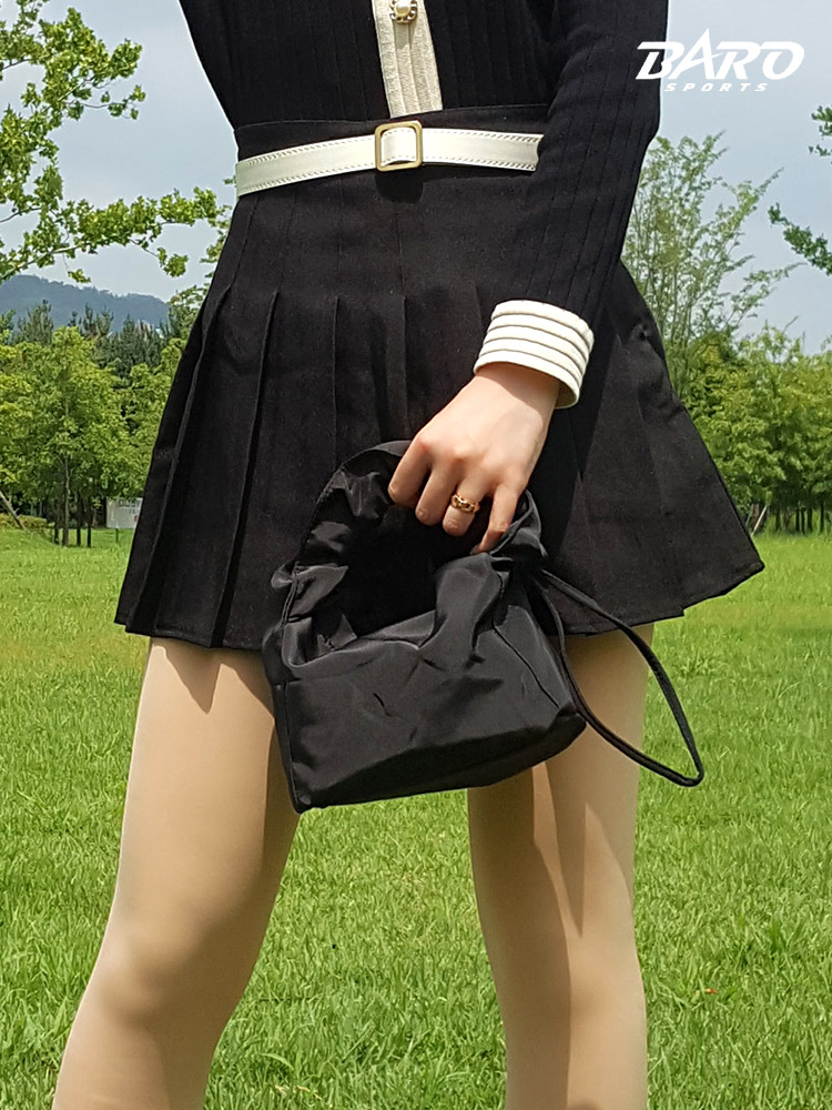미니백 손가방 여성파우치 버킷백 클러치 화이트 블랙 - 상세 이미지 3