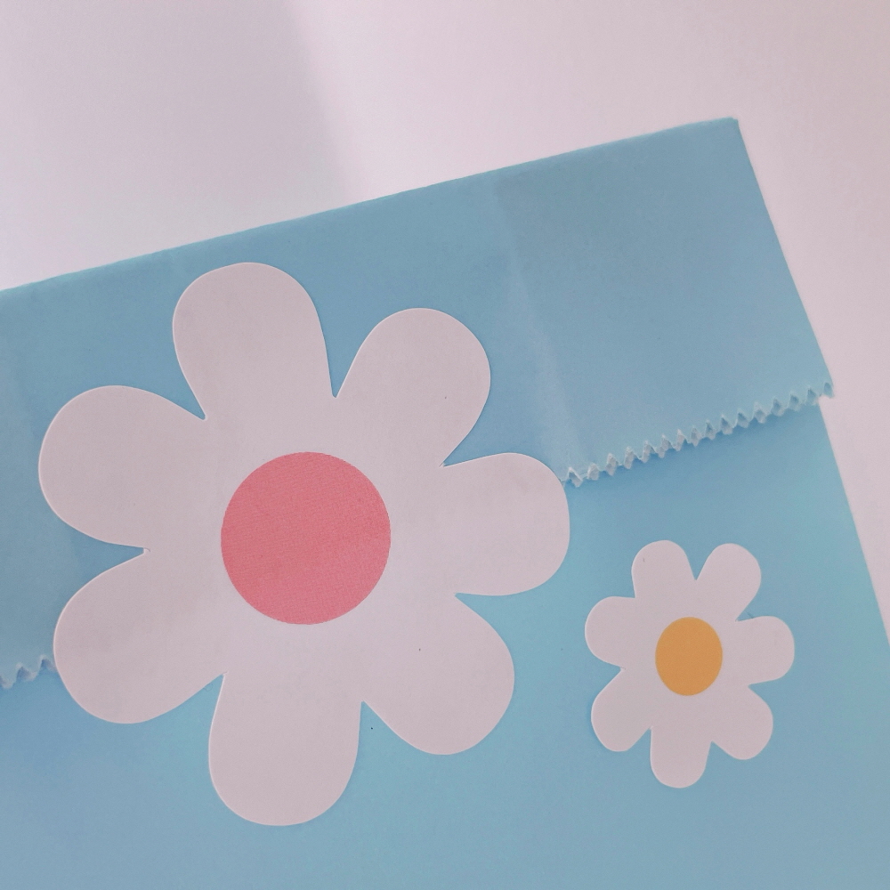러블리 데이지 스티커 답례품 선물 구디백 포장 꽃 다꾸 스티커 옐로우데이지 2.5cm 이미지 3