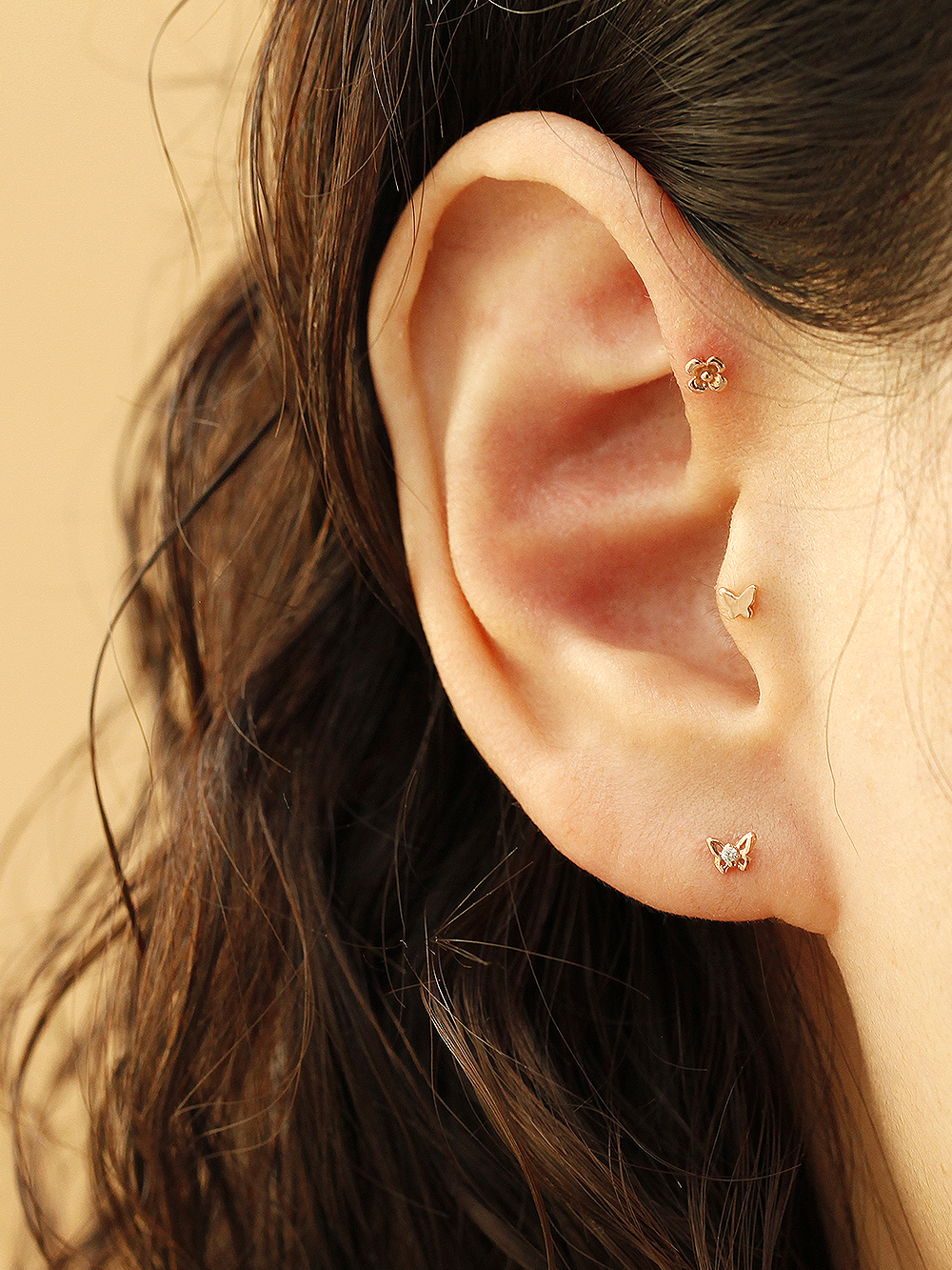 [0.8mm]14K 인터널 미니 나비 플라워 라블렛 피어싱 이미지 8