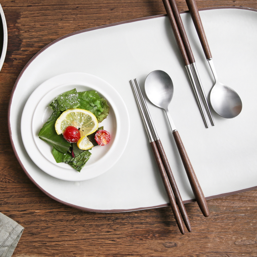 벨류세라믹 디니스 월넛 우드 커트러리 양식기 카페 / 4인수저세트