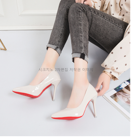 225-275 파센디 10cm 스틸레토 에나멜 하이힐 여성 구두 11color 상세 이미지 22