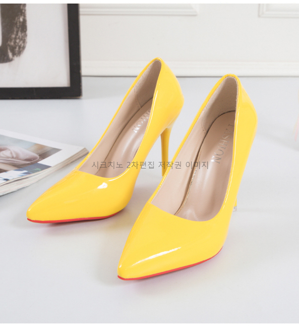 225-275 파센디 10cm 스틸레토 에나멜 하이힐 여성 구두 11color 상세 이미지 7