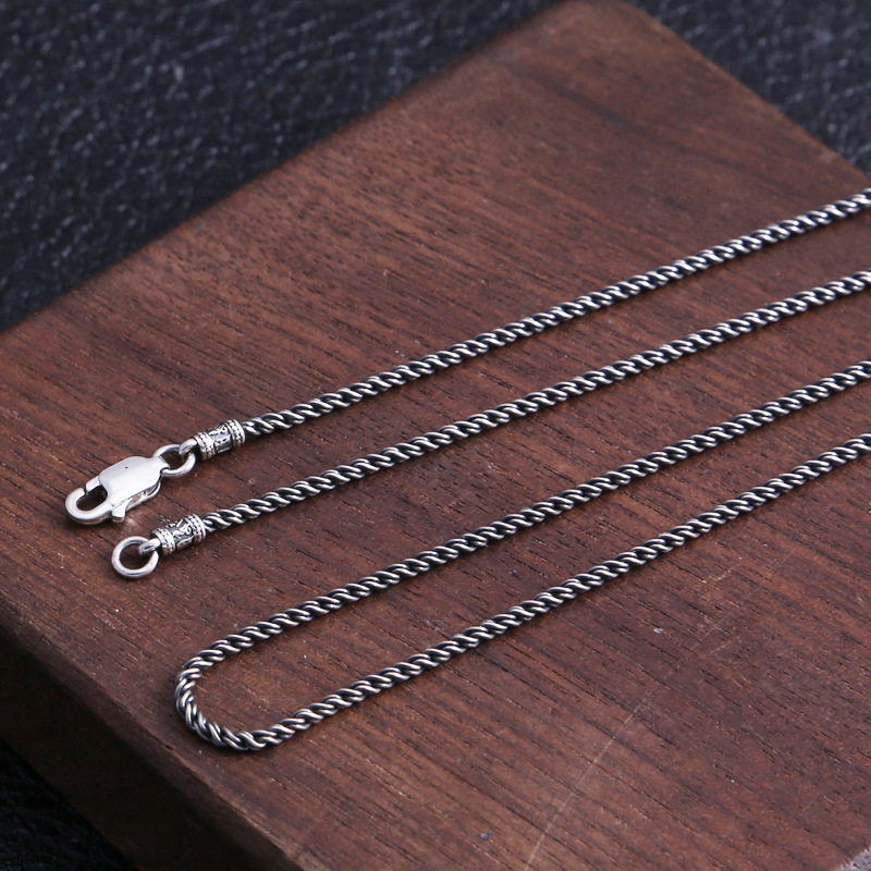 실버 925 은목걸이 꽈배기 빈티지 엔틱 체인 줄 레이어드 목걸이