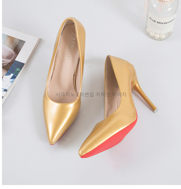 225-275 파센디 10cm 스틸레토 에나멜 하이힐 여성 구두 11color 상세 이미지 13