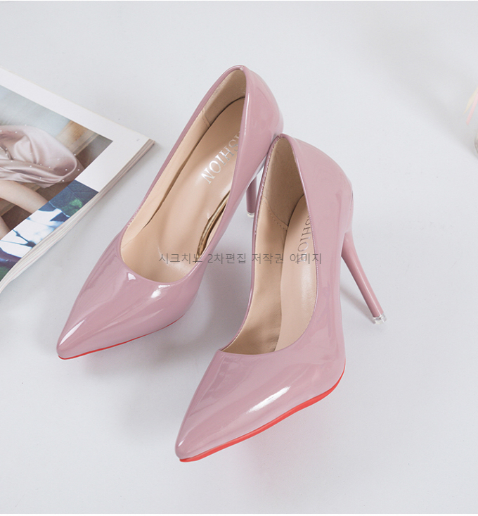 225-275 파센디 10cm 스틸레토 에나멜 하이힐 여성 구두 11color 상세 이미지 10