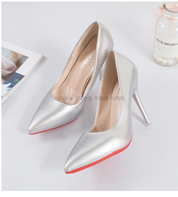 225-275 파센디 10cm 스틸레토 에나멜 하이힐 여성 구두 11color 상세 이미지 15