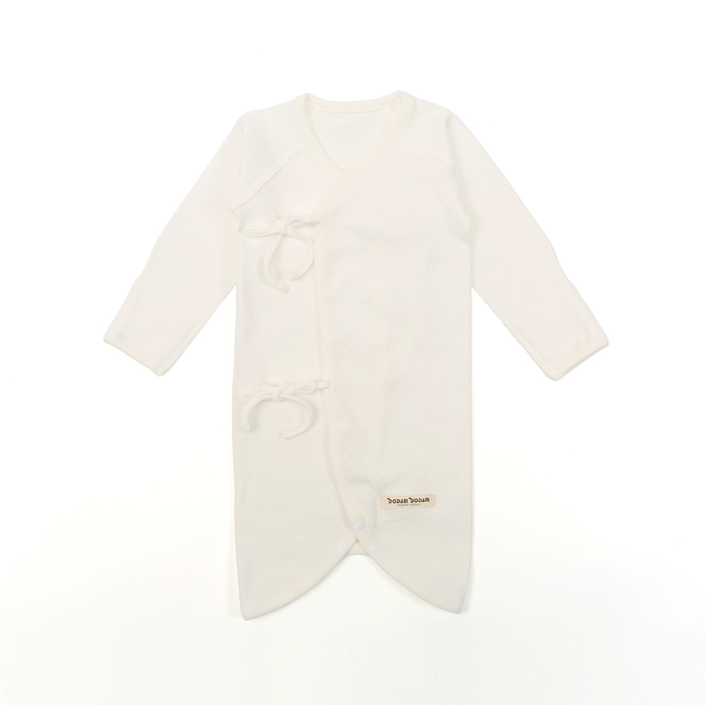 도담도담 오가닉 코튼 무형광100% 배냇슈트+ 턱받이+ 모자 (화이트)