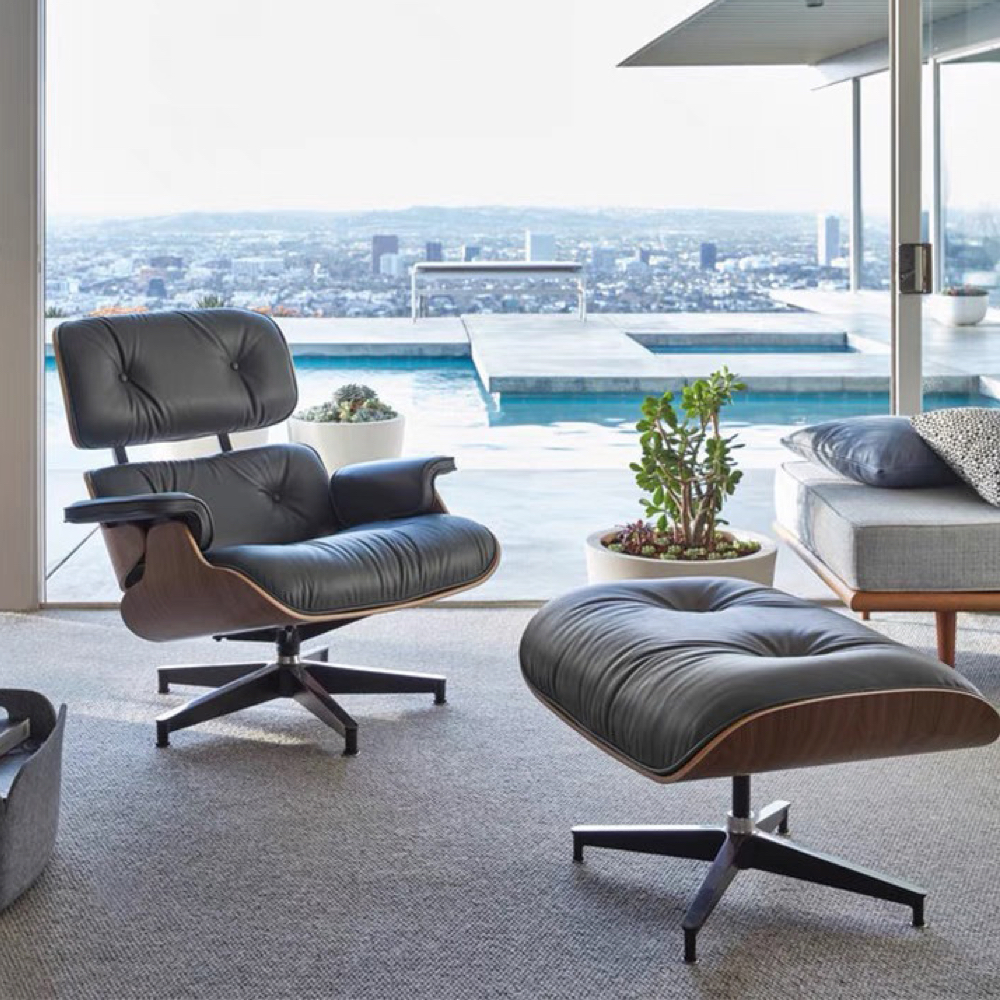 라슈에뜨 고품질 이태리 사장님 릴렉스 의자 체어 1인용 소파 가죽 퓨어블랙 스툴추가