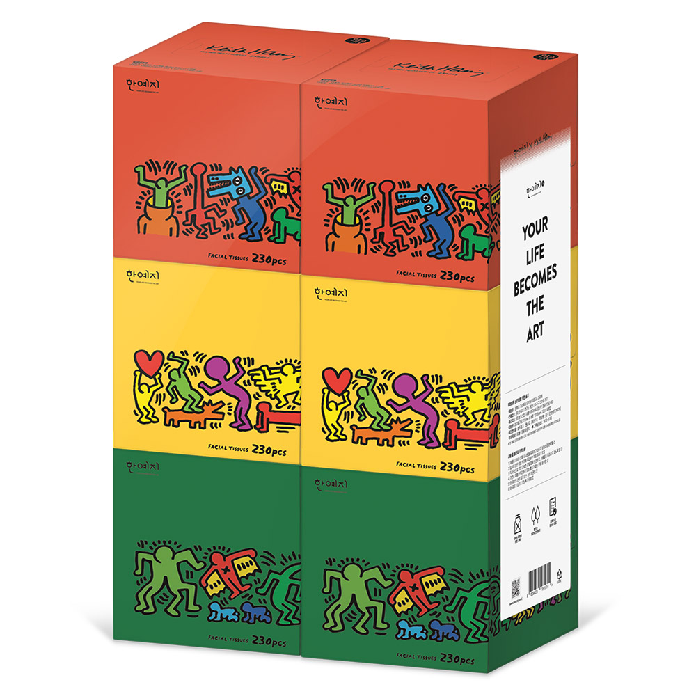 한예지 키스해링 페스타 곽티슈 각티슈 미용티슈 6입 230매, 1개