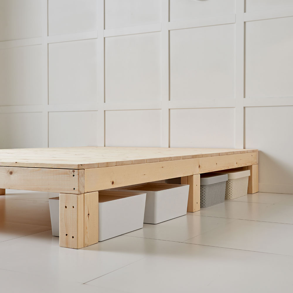 무헤드 평상형침대 바닥 프레임 매트리스깔판 조립식 틀 상판 미니 싱글