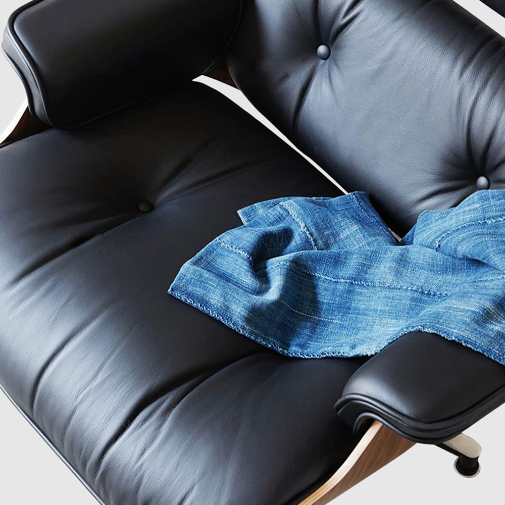 라슈에뜨 고품질 이태리 사장님 릴렉스 의자 체어 1인용 소파 가죽 퓨어블랙 스툴추가