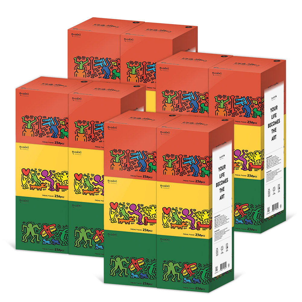 한예지 키스해링 페스타 곽티슈 각티슈 미용티슈 6입 230매, 4개