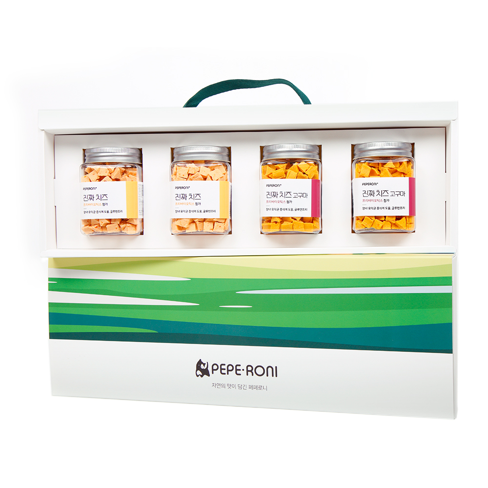 Gift box 페페로니 진짜 프리바이오틱스 치즈 2개+치즈고구마 2개