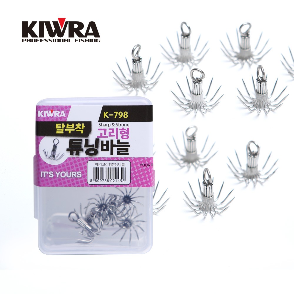 키우라 고리형튜닝바늘 6개입(K-798) 튜닝에기바늘 벌크 자작채비 왕눈이에기 - 상품 이미지