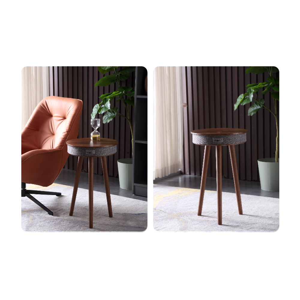 라슈에뜨 고음질 블루투스 스피커 2 in 1 USB 무선 충전 협탁 유선사용 우드베이지 - 상세 이미지 3