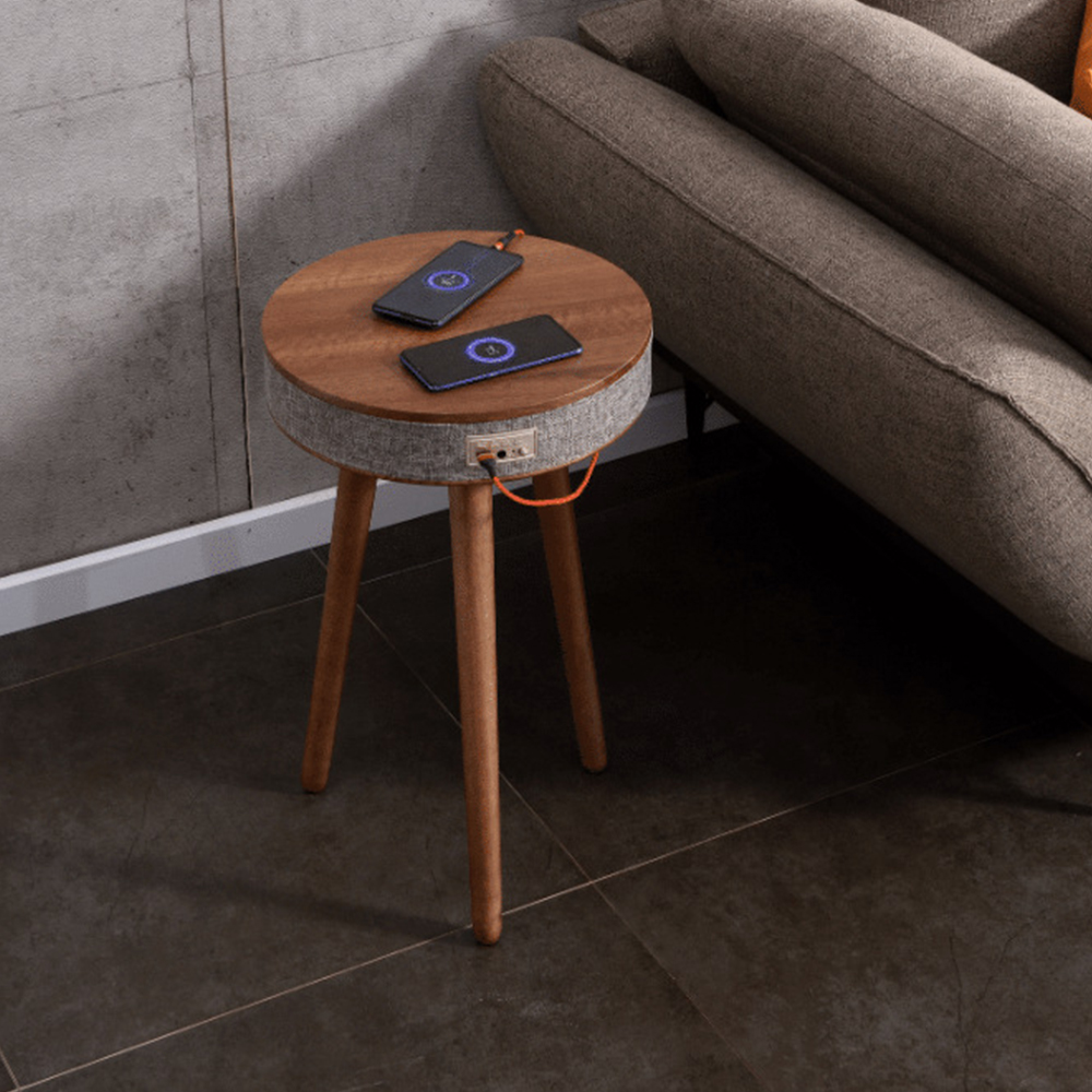 라슈에뜨 고음질 블루투스 스피커 2 in 1 USB 무선 충전 협탁 유선사용 우드베이지 - 상세 이미지 5