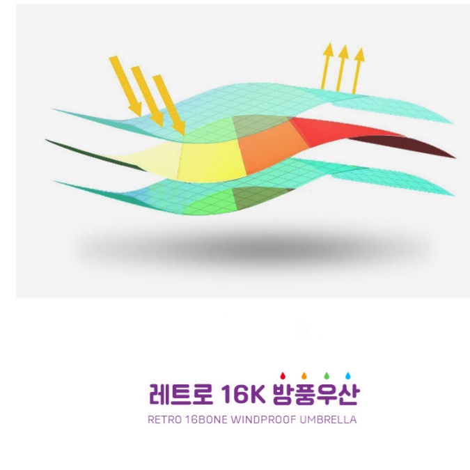 무지개 레인보우 우산 파스텔 장우산 특이한 우산 - 상세 이미지 3
