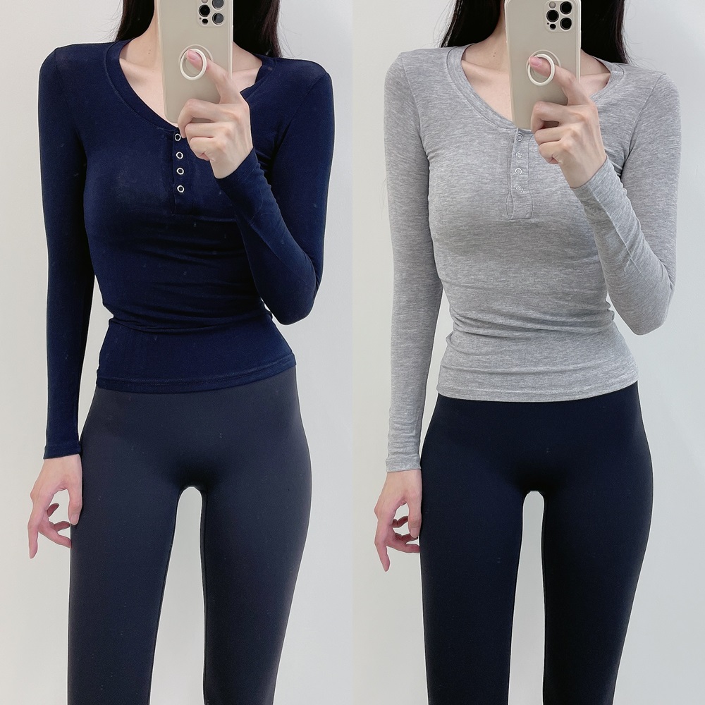 로라벨 도이 시스 긴팔 필라테스복 요가복 상의 필라테스 커버업 티셔츠 탑 옷 운동복 - 상세 이미지 2
