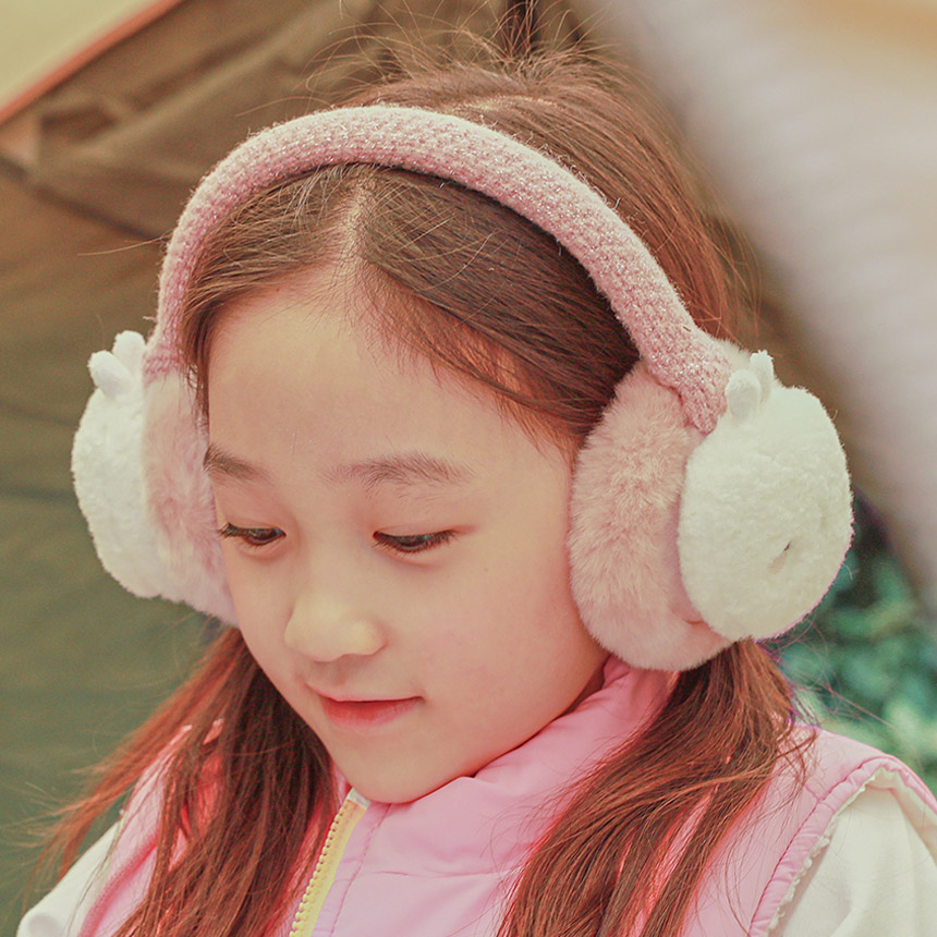 몰랑핑크귀마개 유아 아기 아동 어린이 키즈 초등 여아 방한 겨울 토끼귀마개 조카 생일선물 - 상세 이미지 3