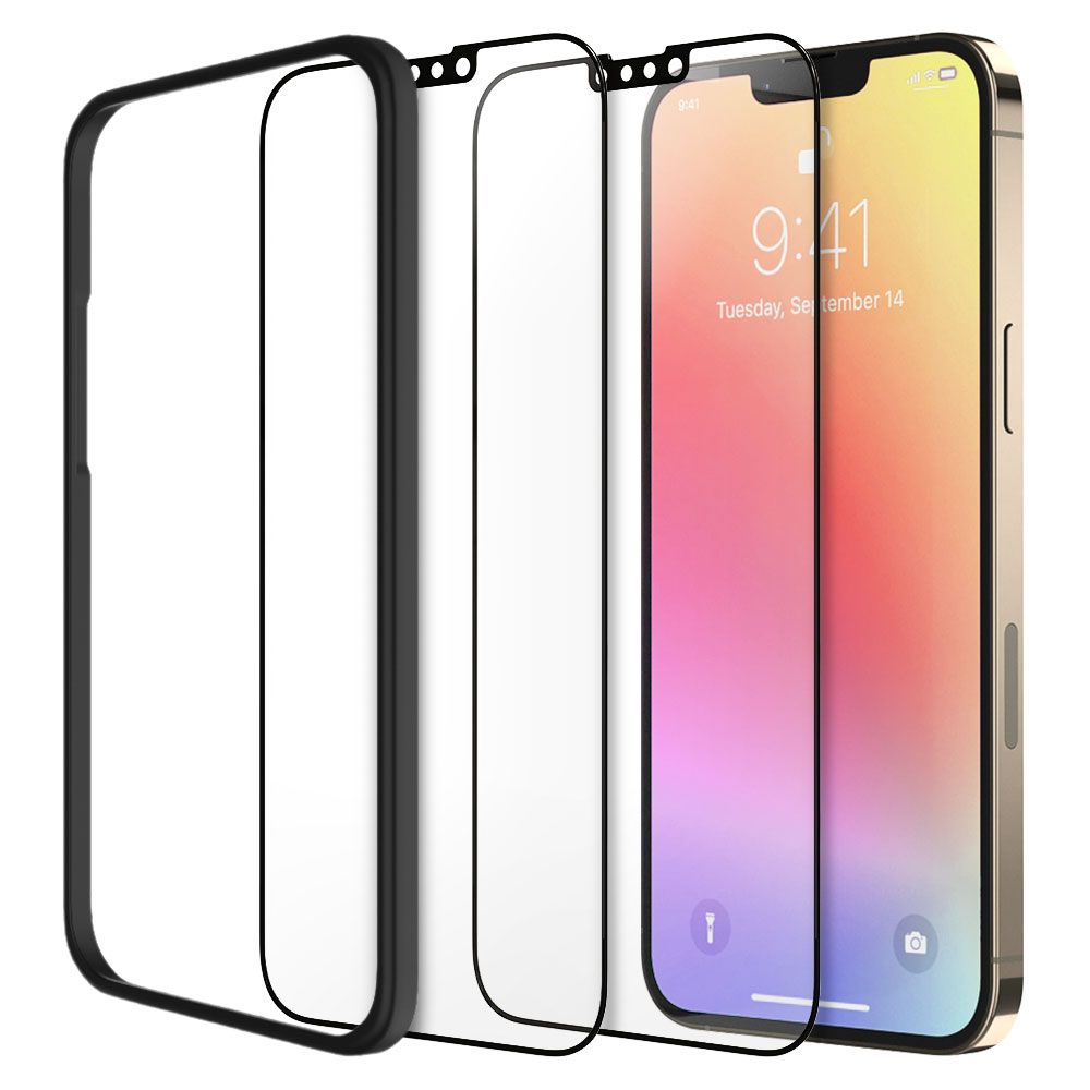 파비스 지문인식 강화유리 풀커버 액정보호필름 아이폰13 미니, 2매입