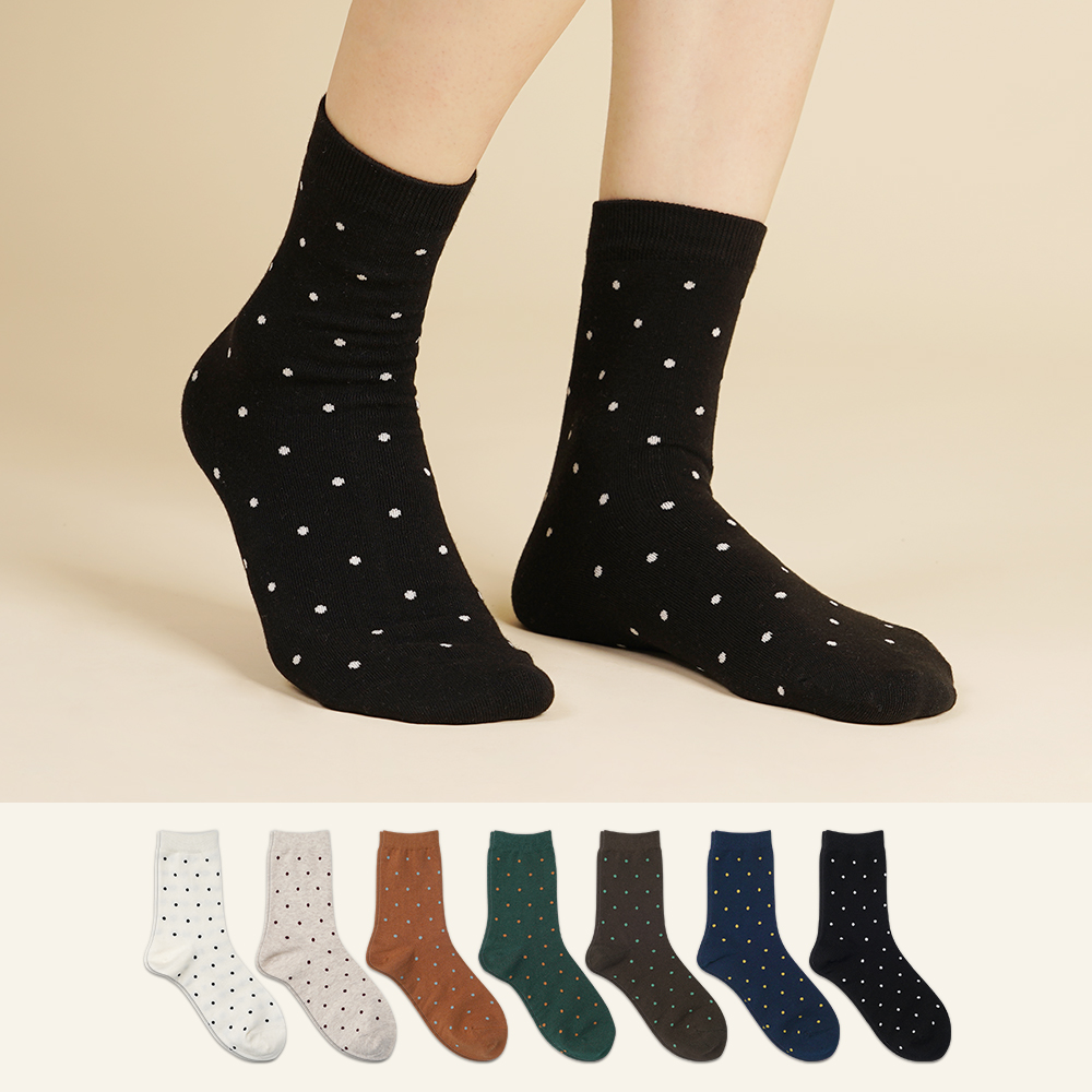삭피엔스 여자 패션 양말 스몰 도트 7color