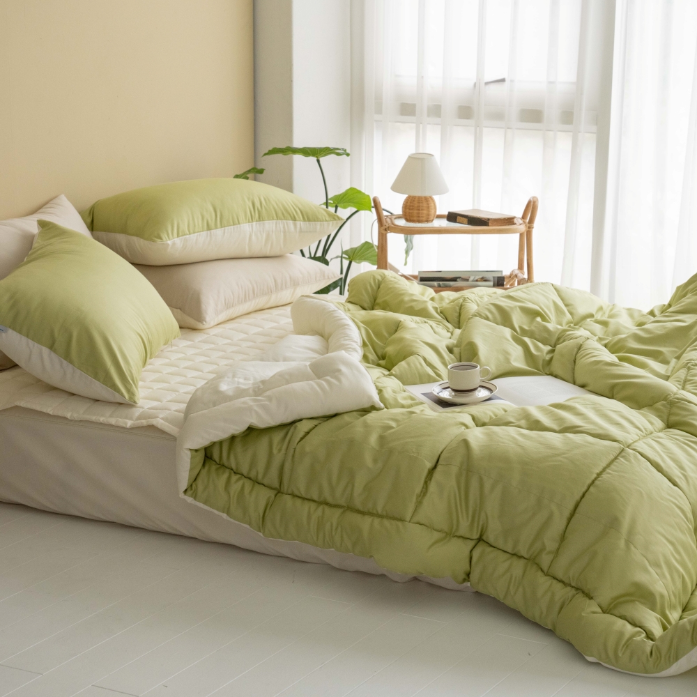 차렵 이불세트 호텔식 기숙사 신혼 이불 사계절 침구세트 침구류 S/SS 딥그린
