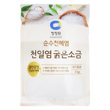 청정원 순수천혜염 천일염 굵은소금 1kg, 1개