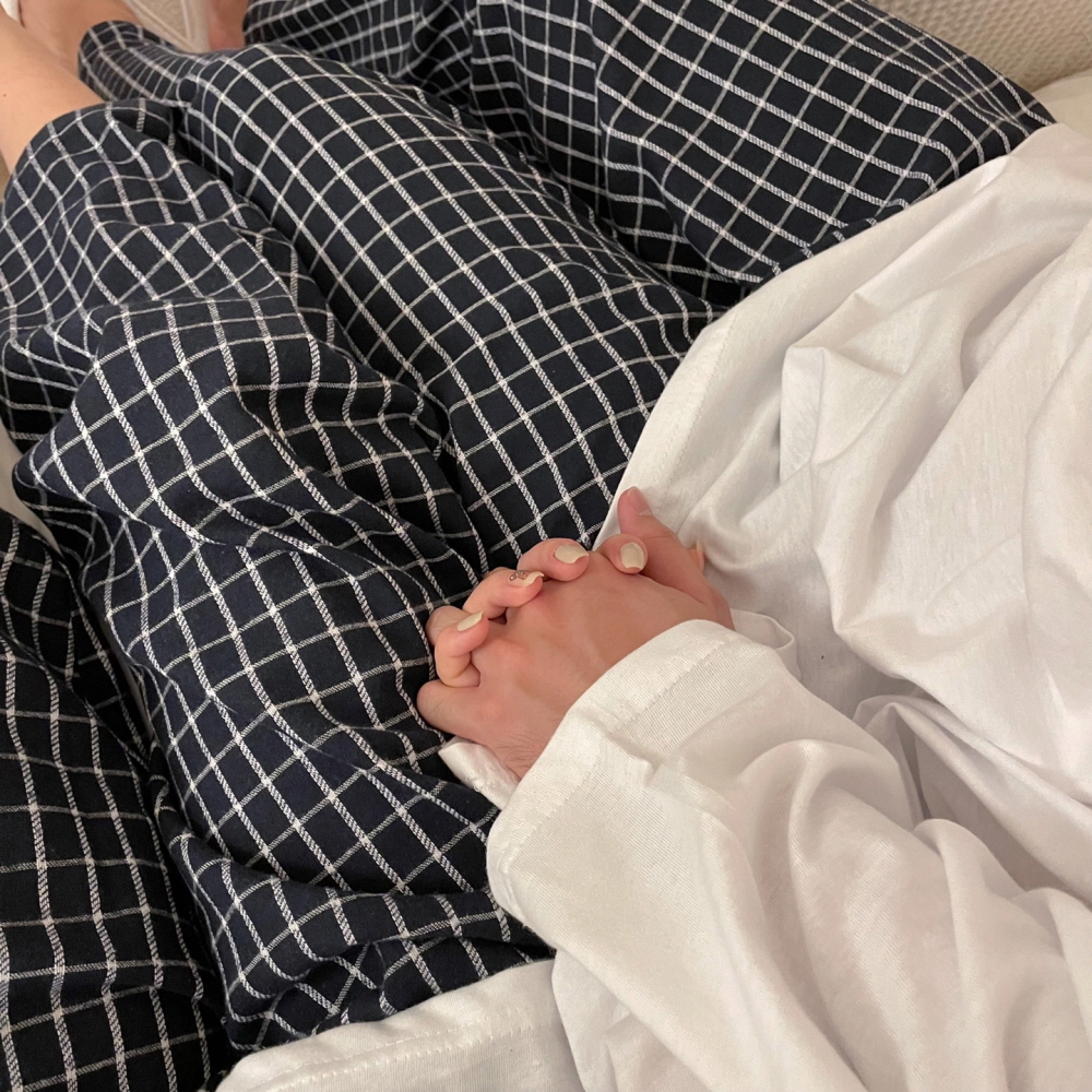 폴링 커플 잠옷바지 피치기모 빅사이즈 수면 겨울 패밀리 파자마 - 상세 이미지 4