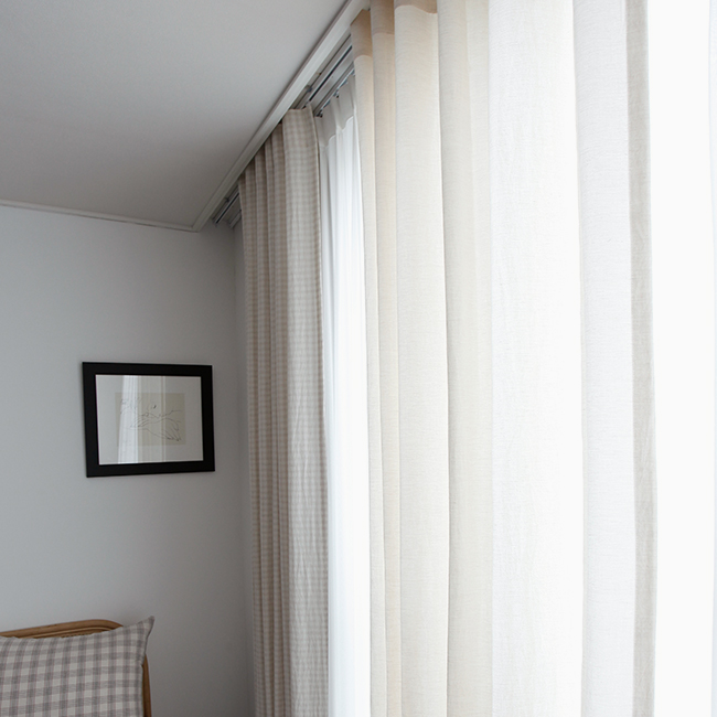 바이아미 멜란 무지 베이지 아이방커튼 아기방 안방 면 맞춤 커튼